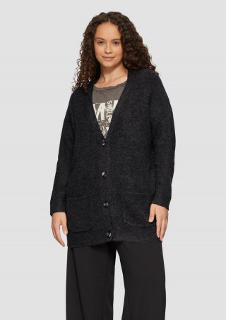 s.Oliver Strickjacke mit aufgesetzten Taschen - schwarz
