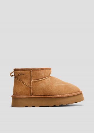 s.Oliver Stiefel mit Teddyplüsch-Futter - cognac
