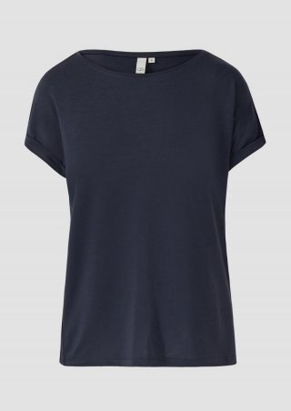 s.Oliver Loose Fit-Shirt im Lyocellmix - tiefblau