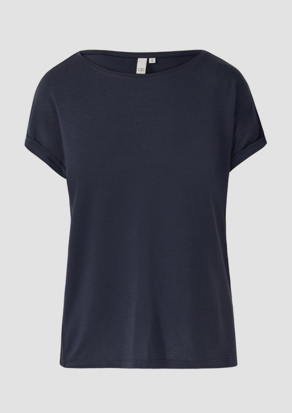 s.Oliver Loose Fit-Shirt im Lyocellmix - tiefblau