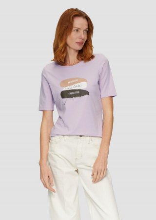 s.Oliver Elastisches T-Shirt mit Frontprint - flieder