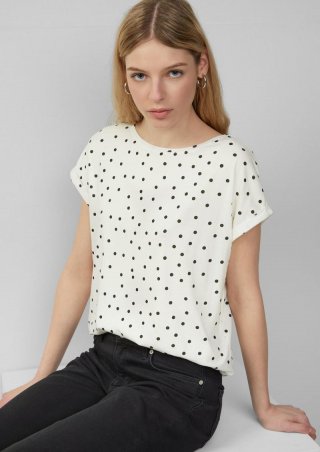 s.Oliver Locker geschnittenes T-Shirt aus Modalmix - creme