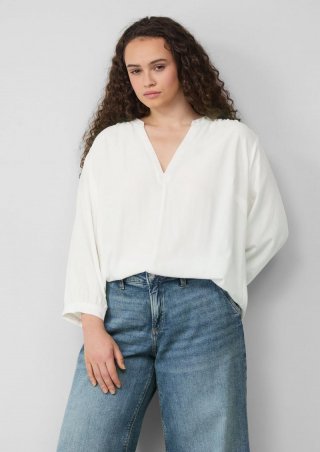 s.Oliver Bluse aus Viskose mit Smok-Detail - ecru