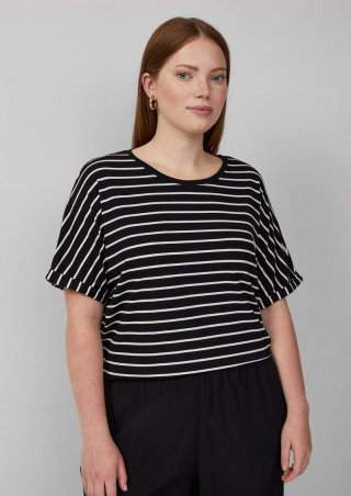 s.Oliver Locker geschnittenes T-Shirt aus Modalmix - schwarz