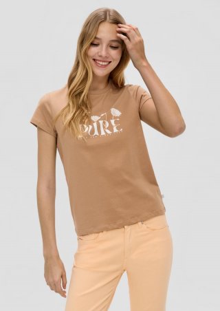 s.Oliver T-Shirt mit Frontprint - sandstein