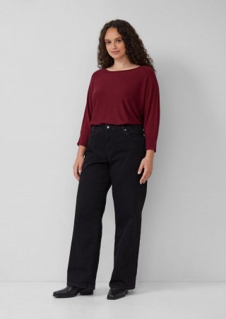 s.Oliver Jeans / Slim Fit / Mid Rise / Wide Leg / Superstretch - schwarz