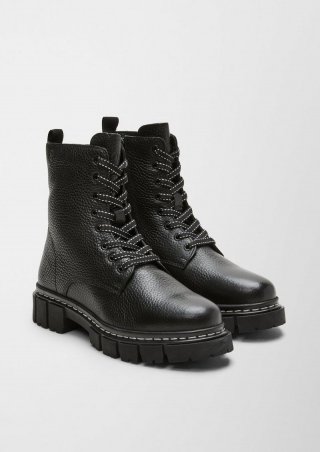 s.Oliver Gefütterte Lederboots - schwarz