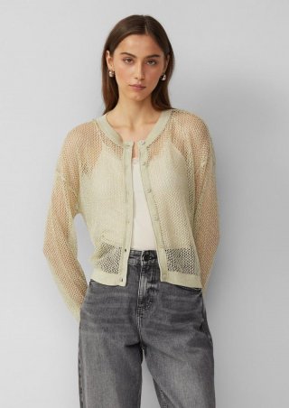 s.Oliver Jacke in Häkeloptik mit Glitzergarn - vanille