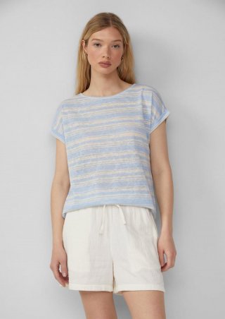 s.Oliver Ringelshirt aus Viskosemix - hellblau