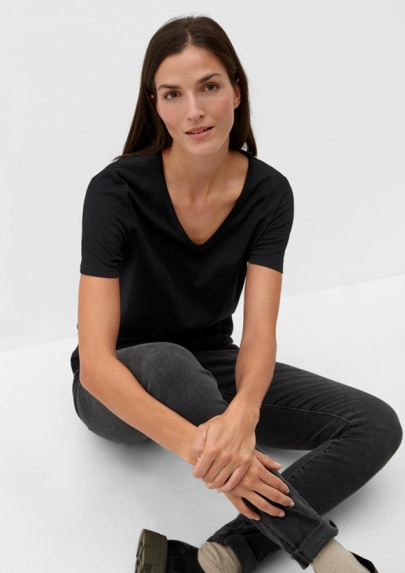s.Oliver T-Shirt aus Baumwolle - schwarz