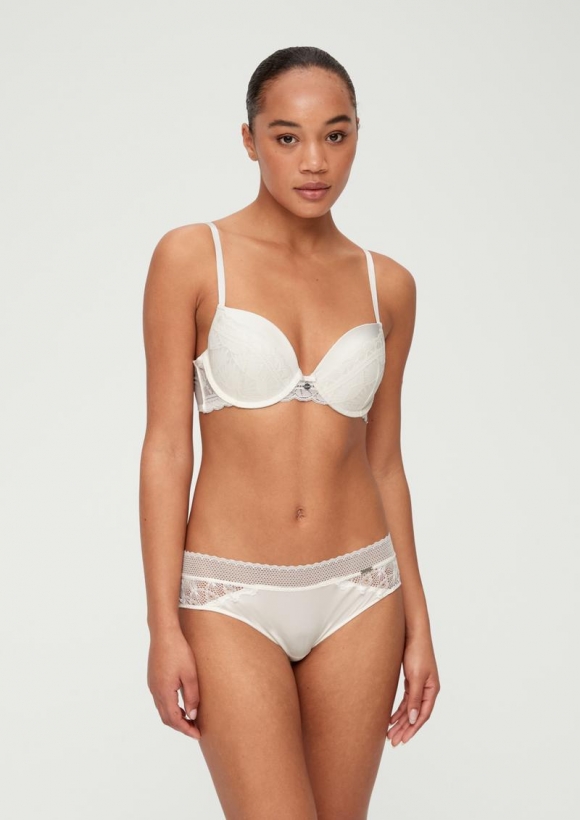 s.Oliver Push Up mit Spitze - weiß