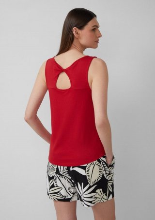 s.Oliver Top mit dekorativem Cut-out - mohnrot