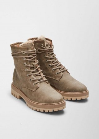 s.Oliver Gefütterte Boots aus Lederimitat - braun