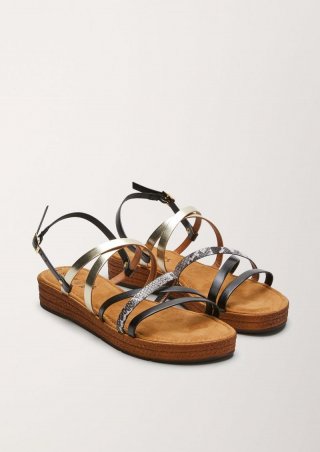 s.Oliver Riemchensandalen aus Leder - schwarz