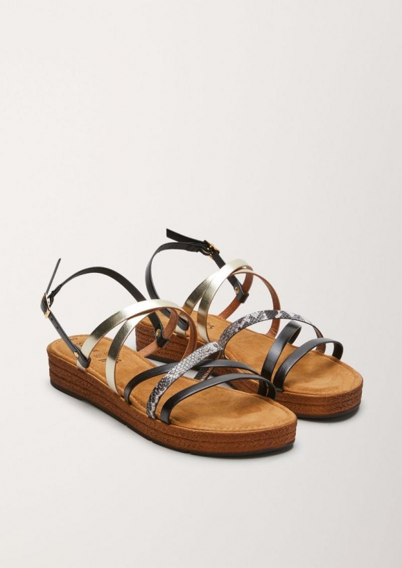 s.Oliver Riemchensandalen aus Leder - schwarz