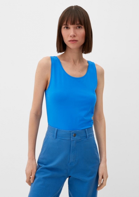 s.Oliver Basic Top aus Jersey - royalblau