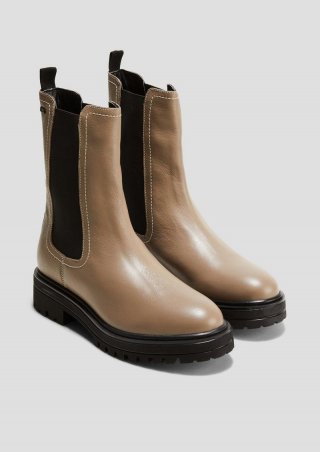 s.Oliver Chelsea Boots aus Glattleder - hellbraun