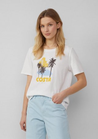 s.Oliver T-Shirt mit Frontprint - weiß