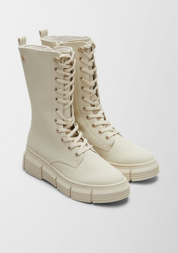 s.Oliver Stiefel mit Schnürung - creme