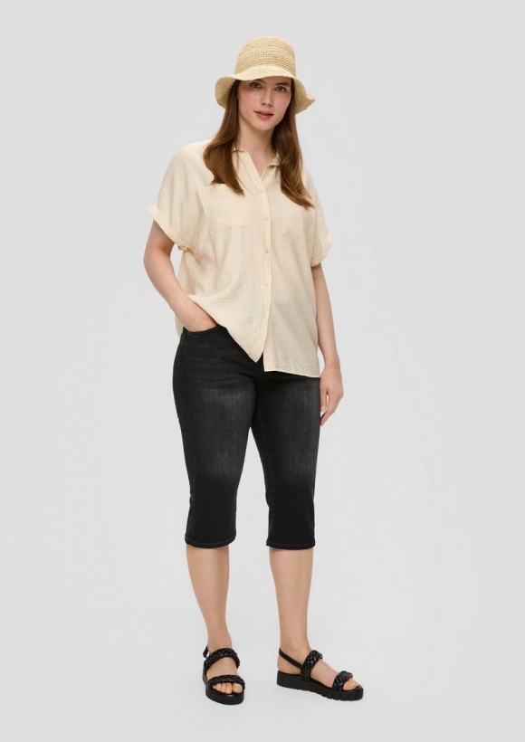 s.Oliver Denim-Capri / Mid Rise / Slim Leg - graphit