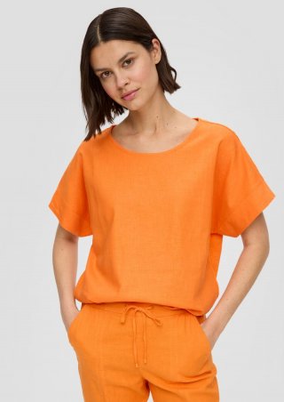 s.Oliver Fabricmix-T-Shirt im Relaxed Fit - orange