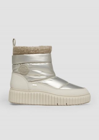 s.Oliver Warm gefütterte Boots mit Metallic-Effekt - creme