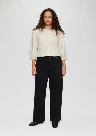 s.Oliver Jeans / Slim Fit / Mid Rise / Wide Leg / offener Saum - schwarz