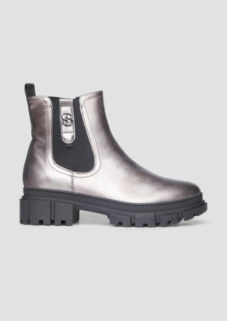 s.Oliver Chelsea Boots mit Logo-Detail - silber
