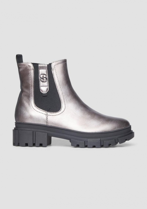 s.Oliver Chelsea Boots mit Logo-Detail - silber