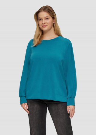s.Oliver Scuba-Sweatshirt mit weiten Ärmeln - petrol