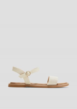 s.Oliver Riemchensandalen mit Glitzer-Details - beige