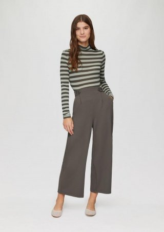 s.Oliver Gestreiftes Longsleeve im Slim Fit - salbeigrün