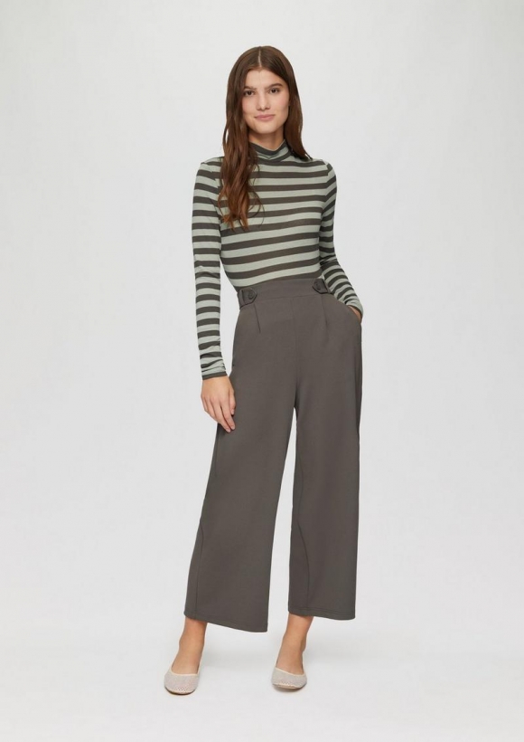 s.Oliver Gestreiftes Longsleeve im Slim Fit - salbeigrün