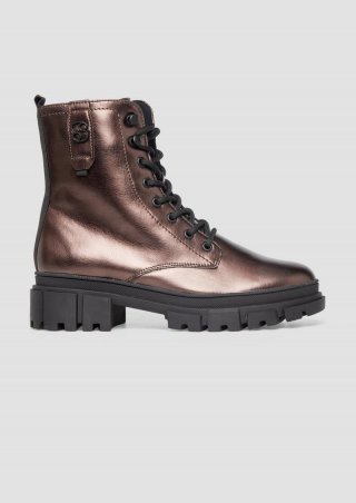 s.Oliver Stiefeletten mit Schnürung und Reißverschluss - bronze