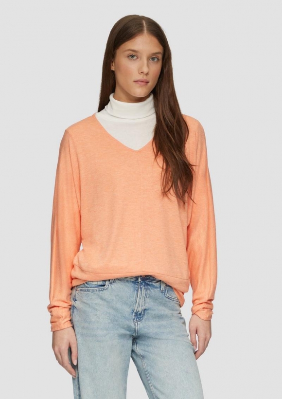 s.Oliver Meliertes Langarmshirt mit Fledermausärmeln - mango