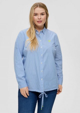 s.Oliver Hemdbluse mit Tunnelzug im Saum - royalblau