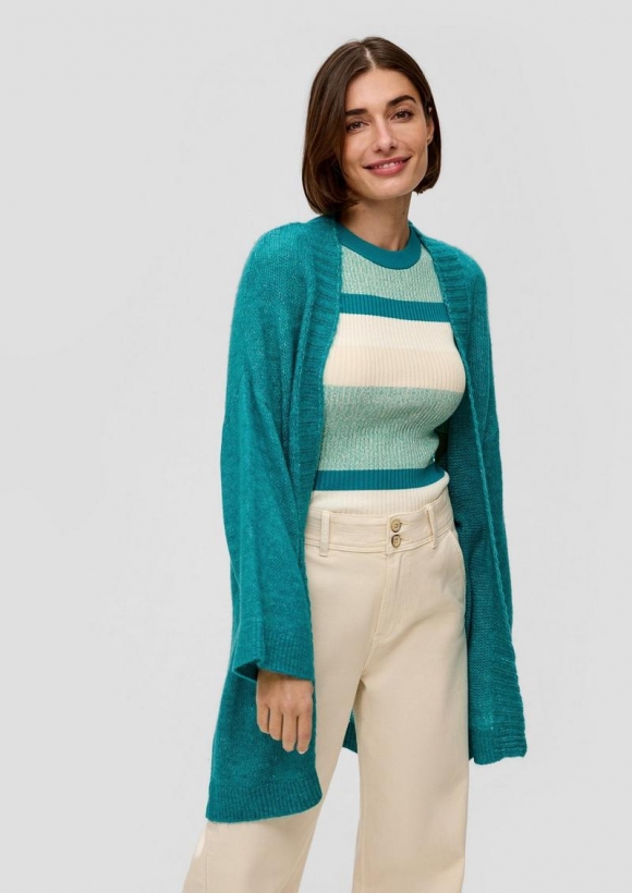 s.Oliver Strickjacke im Oversize-Schnitt - türkis