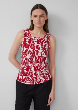 s.Oliver Top mit dekorativem Cut-out - mohnrot