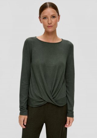 s.Oliver Longsleeve mit Wickeldetail - olivgrün