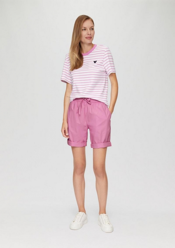 s.Oliver Leichte Shorts mit Elastikbund aus Lyocellmix - rosa
