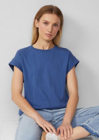 s.Oliver T-Shirt im Relaxed Fit mit überschnittenen Schultern - royalblau