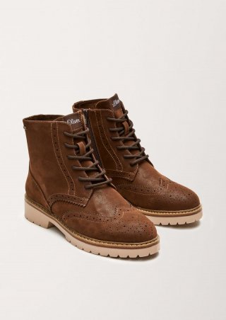 s.Oliver Stiefel im Brouge-Stil - dunkelbraun