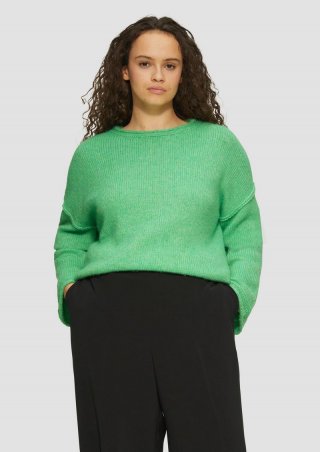 s.Oliver Strickpullover mit weiten Ärmeln im Relaxed Fit - limettengrün