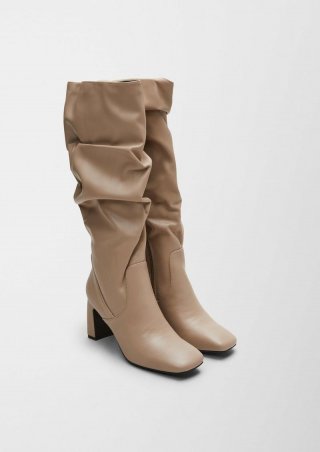 s.Oliver Kunstleder-Stiefel - sandfarben