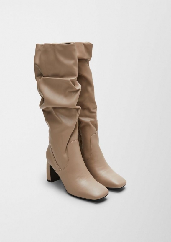 s.Oliver Kunstleder-Stiefel - sandfarben