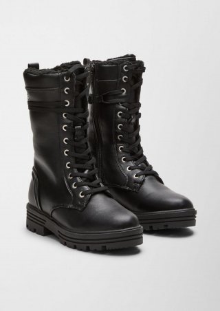 s.Oliver Winterstiefel mit Teddyplüsch - schwarz