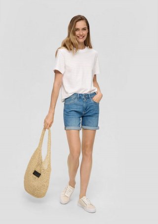 s.Oliver Bermuda-Jeans Betsy / Slim Fit / Mid Rise - blau