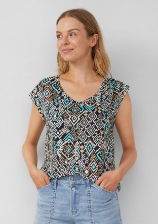 s.Oliver Ärmelloses Relaxed-Fit-Shirt mit Cut-out und Schleife - schwarz