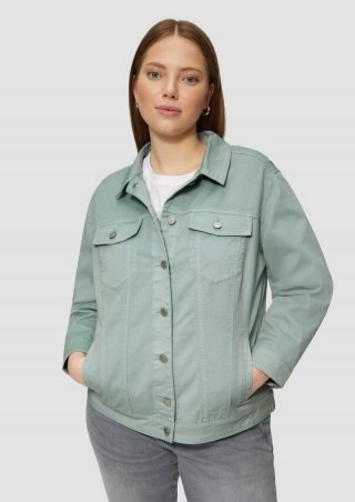 s.Oliver Jeansjacke im Slim Fit - salbeigrün