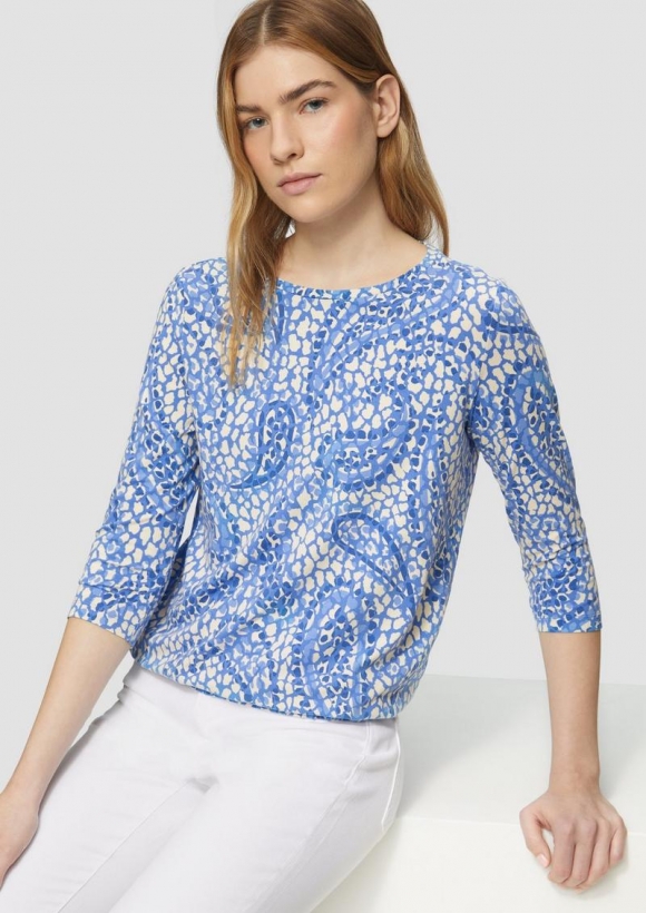 s.Oliver Shirt aus Viskosestretch in O-Shape - royalblau